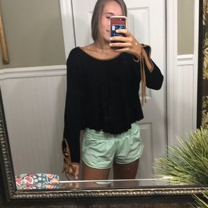 Soft cropped long sleeve top